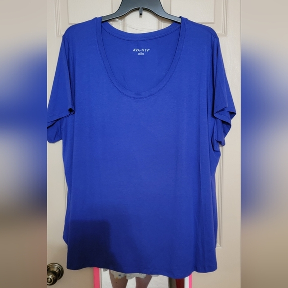 #295 AVA & VIV- Crewneck Short Sleeve T-Shirt- Avail. in Blue or Orange,sze. 4X - Picture 2 of 11